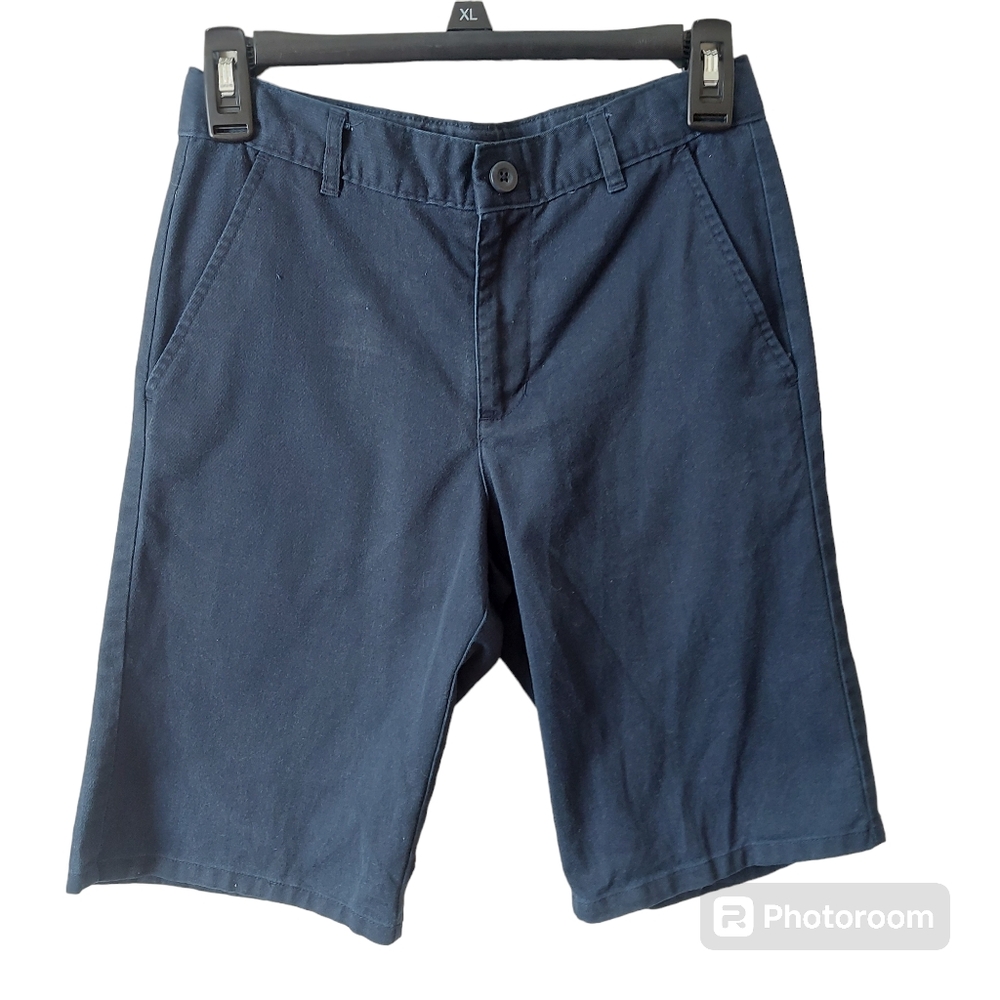 *Dockers Navy Blue Boys School Uniform Flat Front Shorts Size 14